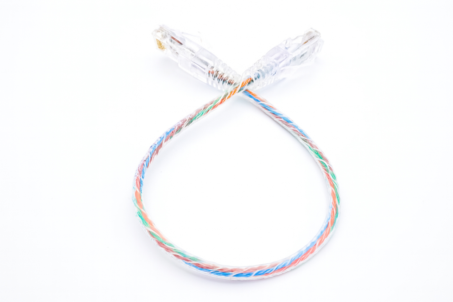 50ft SlimPatch Cat6A Patch Cable - Snagless RJ45, Stranded, 550MHz, UTP 10Gig, 28AWG - CLEAR