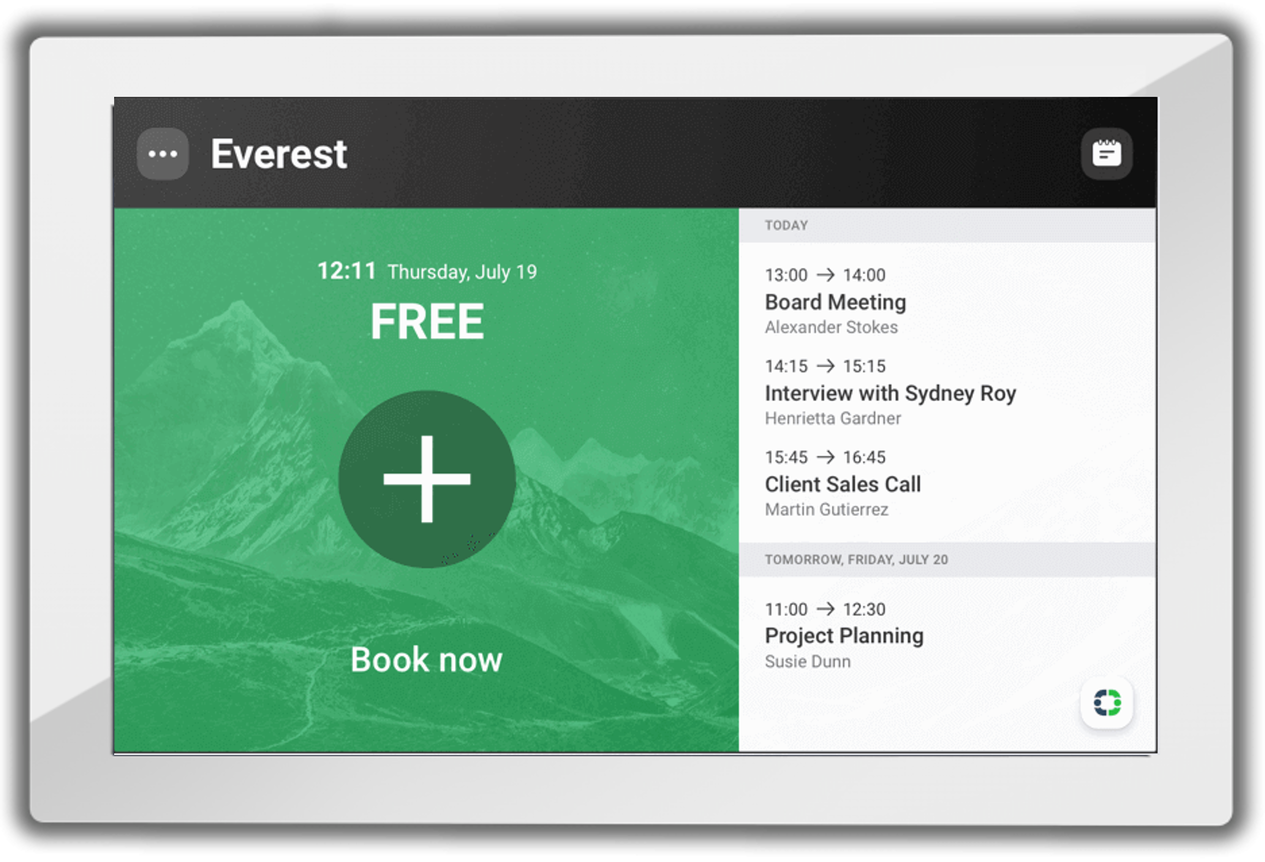 POE TouchScreen for Meeting Room Booking Apps - WHITE