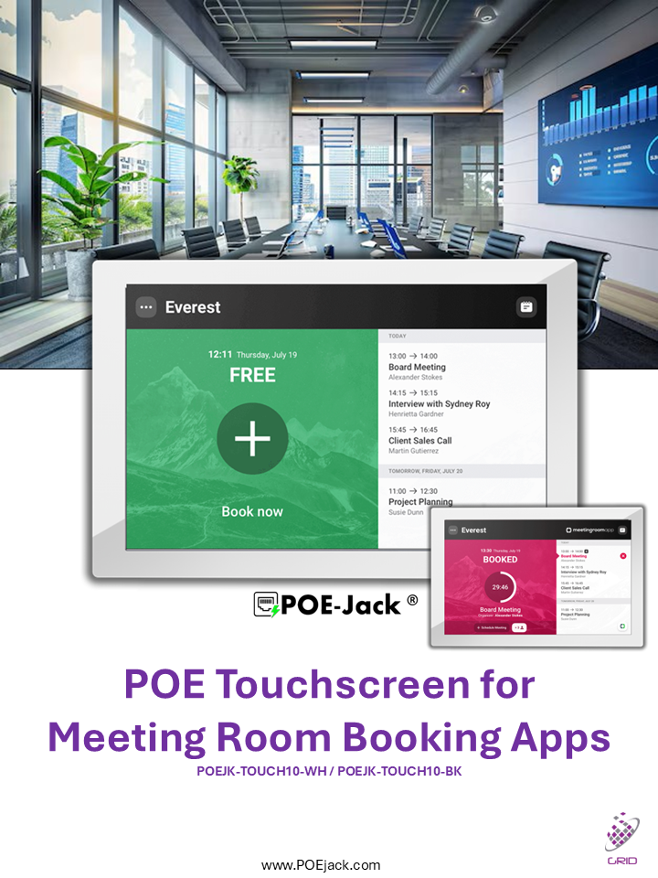 POE TouchScreen for Meeting Room Booking Apps