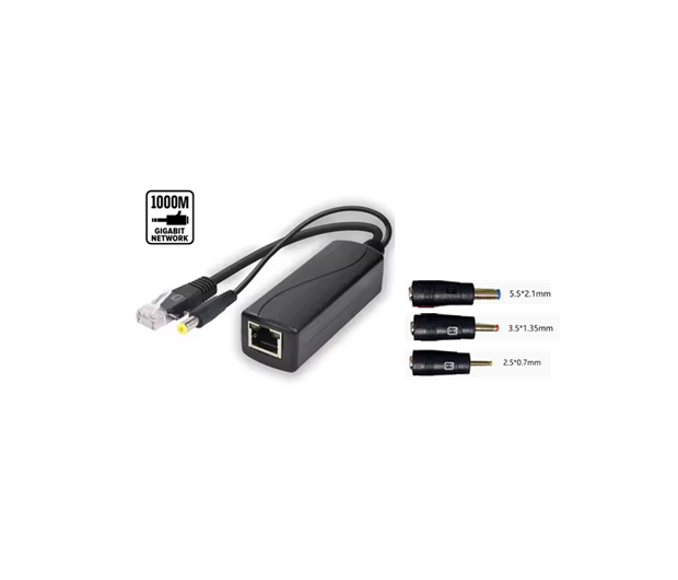 POE Splitter  Gigabit IEEE802.3af/at  PoE/IN:44-57V(30W)  DC/OUT:5V/4A (20W)