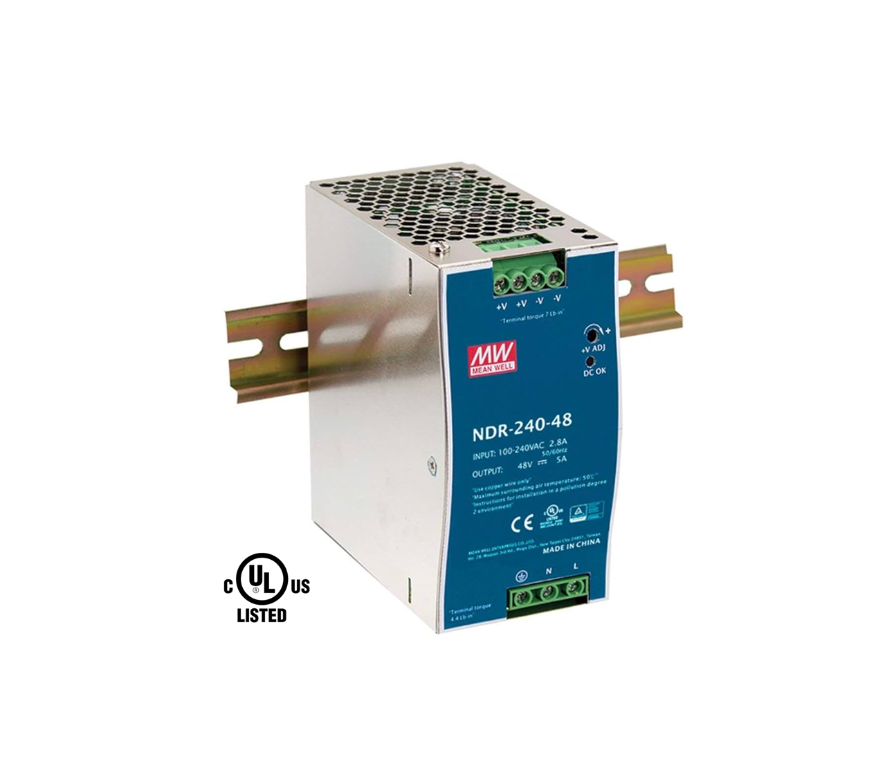 240 Watt, 48vDC Industrial DIN Rail Power Supply cUL