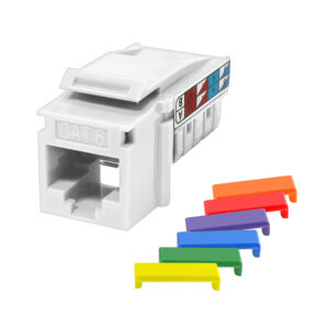 Cat6 Keystone Jack - White 100 Pack