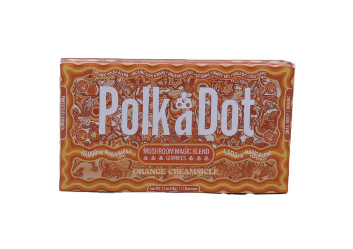 PolkaDot Mushroom Gummies Orange Creamsicle