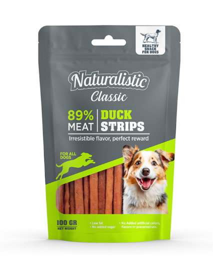 Naturalistic Duck Strips Snack Perro