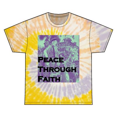 Peace Through Faith Unisex Tie Dye Cotton Tee