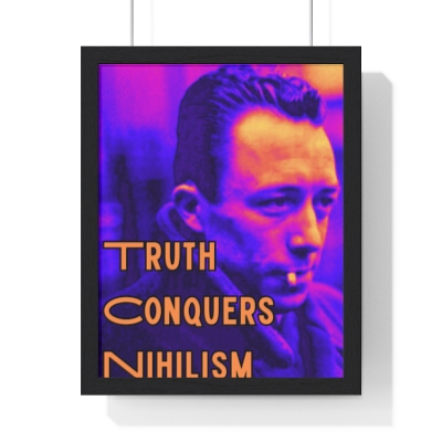 Truth Conquers Nihilism Framed Wall Art, Vintage Poster for Home Decor, Inspirational Quote Print, Unique Art Gift, Modern Living Room Decoration