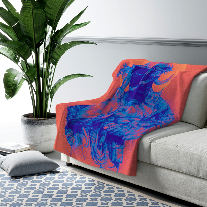 Cozy Sherpa Fleece Blanket Featuring Vibrant Cat Soldier Design, Perfect Gift for Cat Lovers, Space Themed Home Decor, Pet Lover's Gift