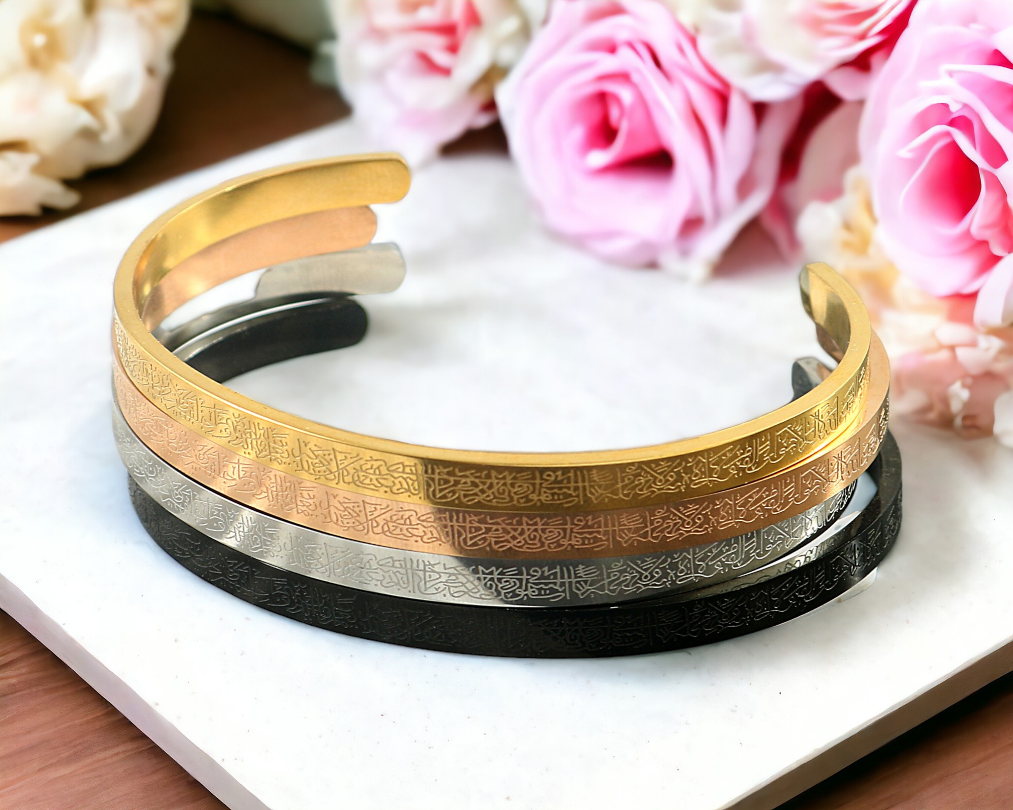  Ayatul Kursi Bracelet • Gold Plated Ayatul Kursi Bangle• Adjustable Quran Bracelet • Luxury Islamic Jewellery • Arabic Cuff Bracelet, Muslim Islamic Allah, Ramazan Eid Gifts