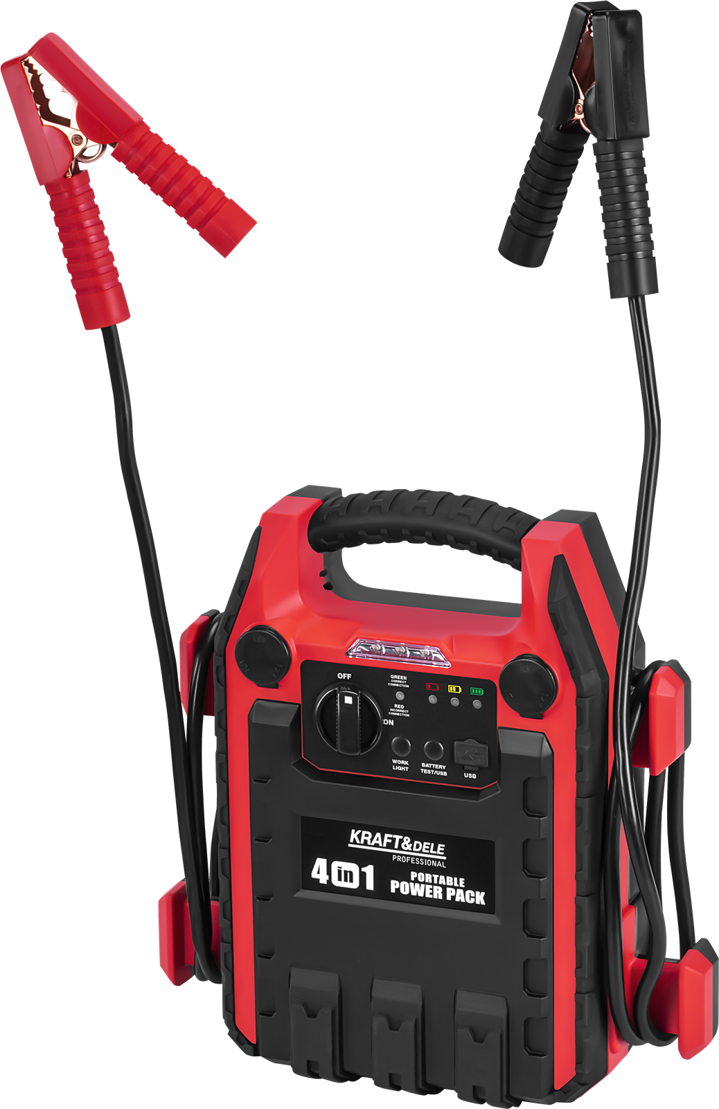 Užvedimo įtaisas, kompresorius, išorinė baterija, apšvietimas Kraft & Dele KD5346, 1200/600A 22Ah 12V