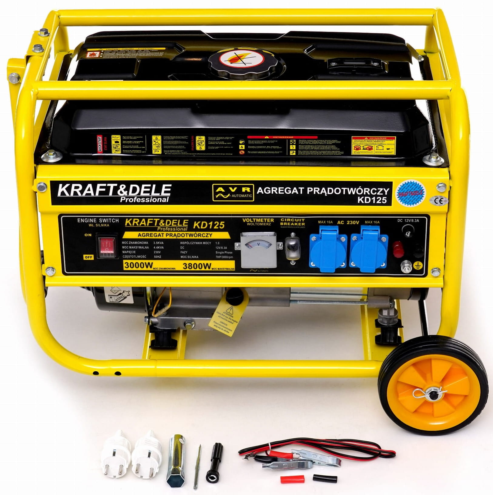 Benzininis elektros generatorius KD125, 3800 W 12/230 V 