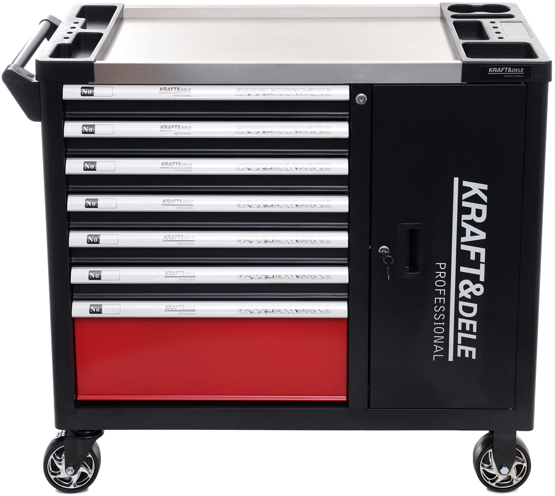 Įrankių spintelė Kraft & Dele KD1068,  su įrankiais, 299 elementų