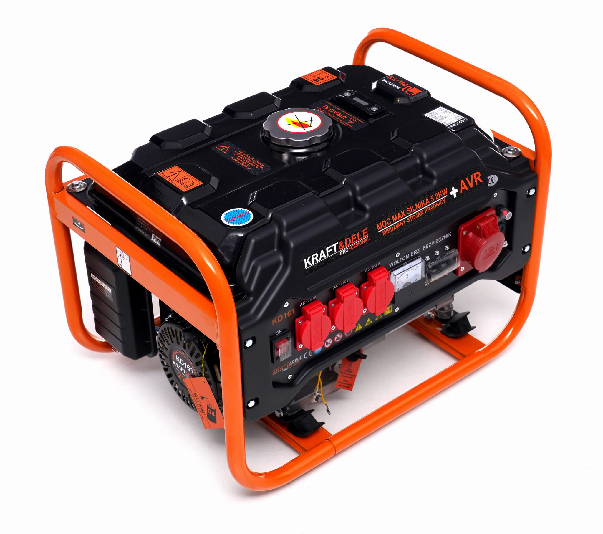 Benzininis trifazis elektros generatorius Kraft & Dele KD161, 3500 W, 12/230 V/380 V