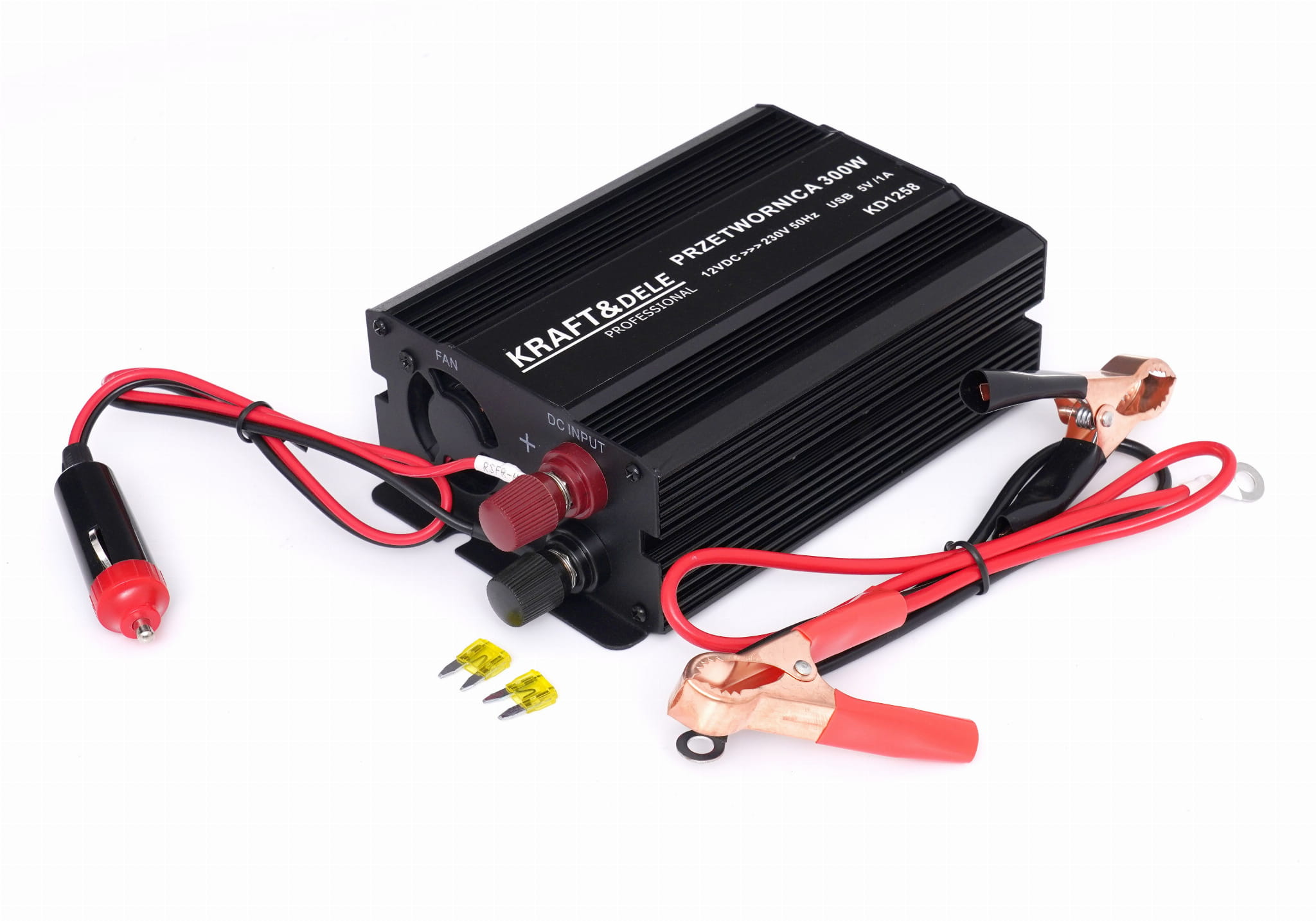 12 V į 230 V keitiklis, 300 W / 600 W koreguotos sinusoidės KD1258