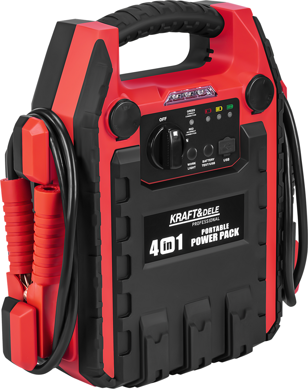 Užvedimo įtaisas, kompresorius, išorinė baterija, apšvietimas Kraft & Dele KD5346, 1200/600A 22Ah 12V
