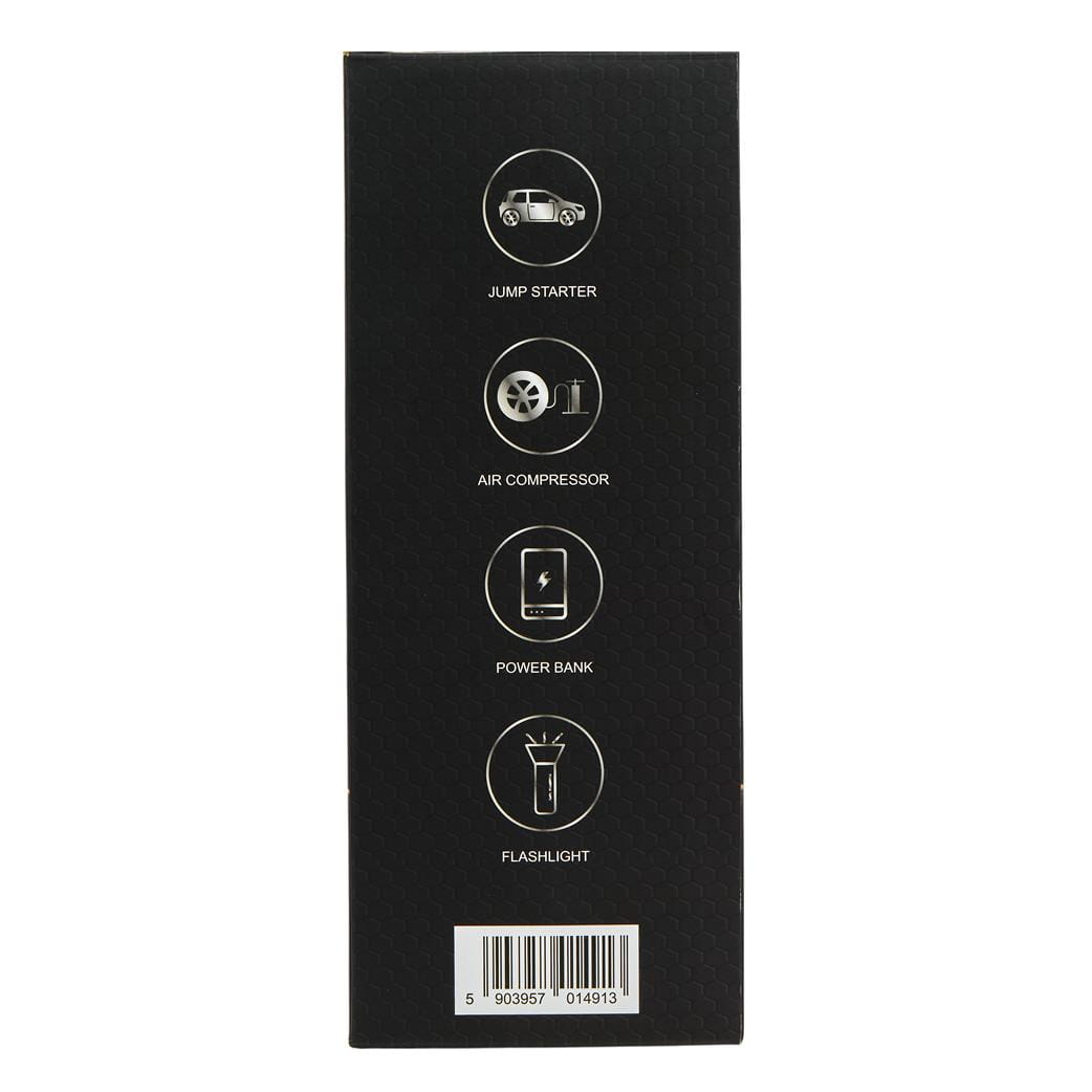 Daugiafunkcis įrenginys / automobilio paleidiklis / nešiojamoji baterija ( powerbank ) / oro kompresorius, LED žibintas KD5492, 1200A, 12 V, 10000 mAh