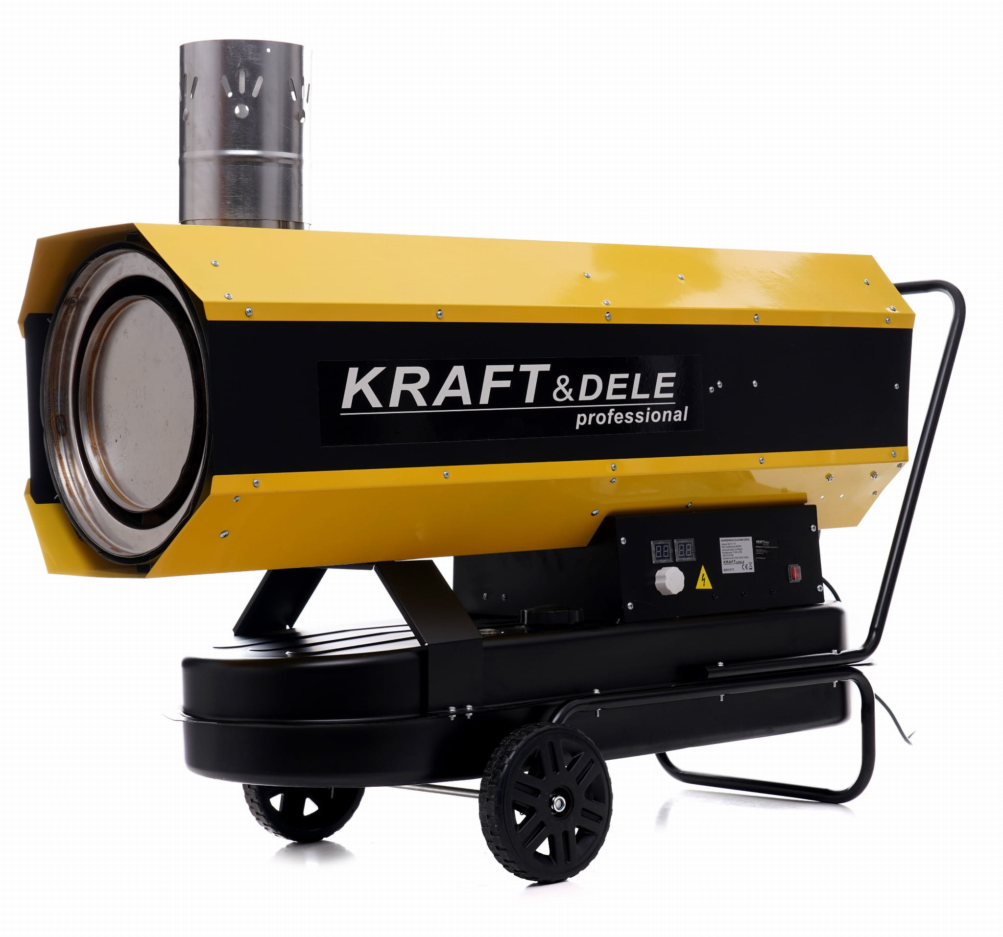 Dyzelinis šildytuvas + termostatas Kraft & Dele KD11717, 65kW, 1100 m3/h, su kaminu