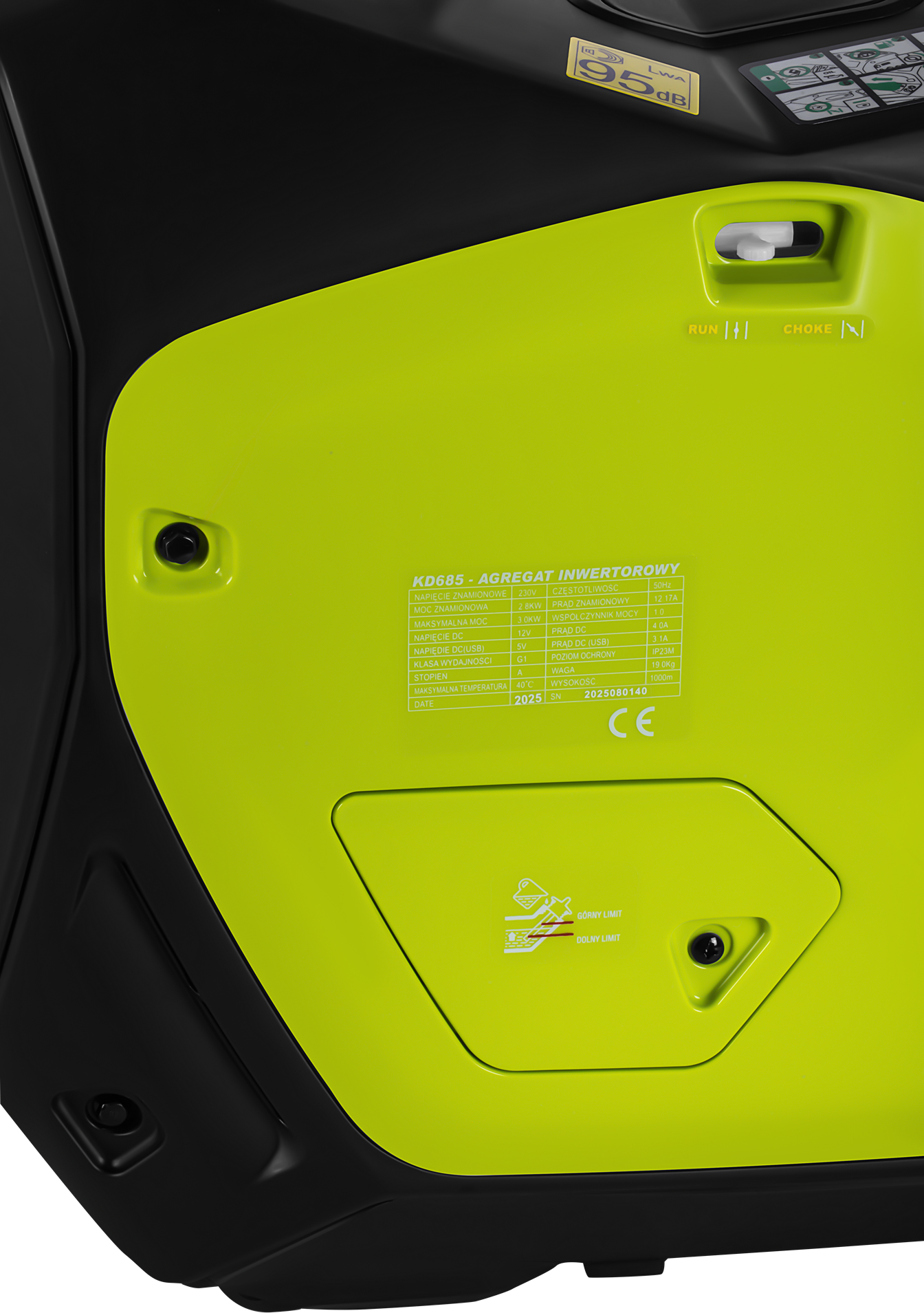 Inverterinis generatorius Kraft & Dele KD685, 230 V, 2,8 kW / 3 kW