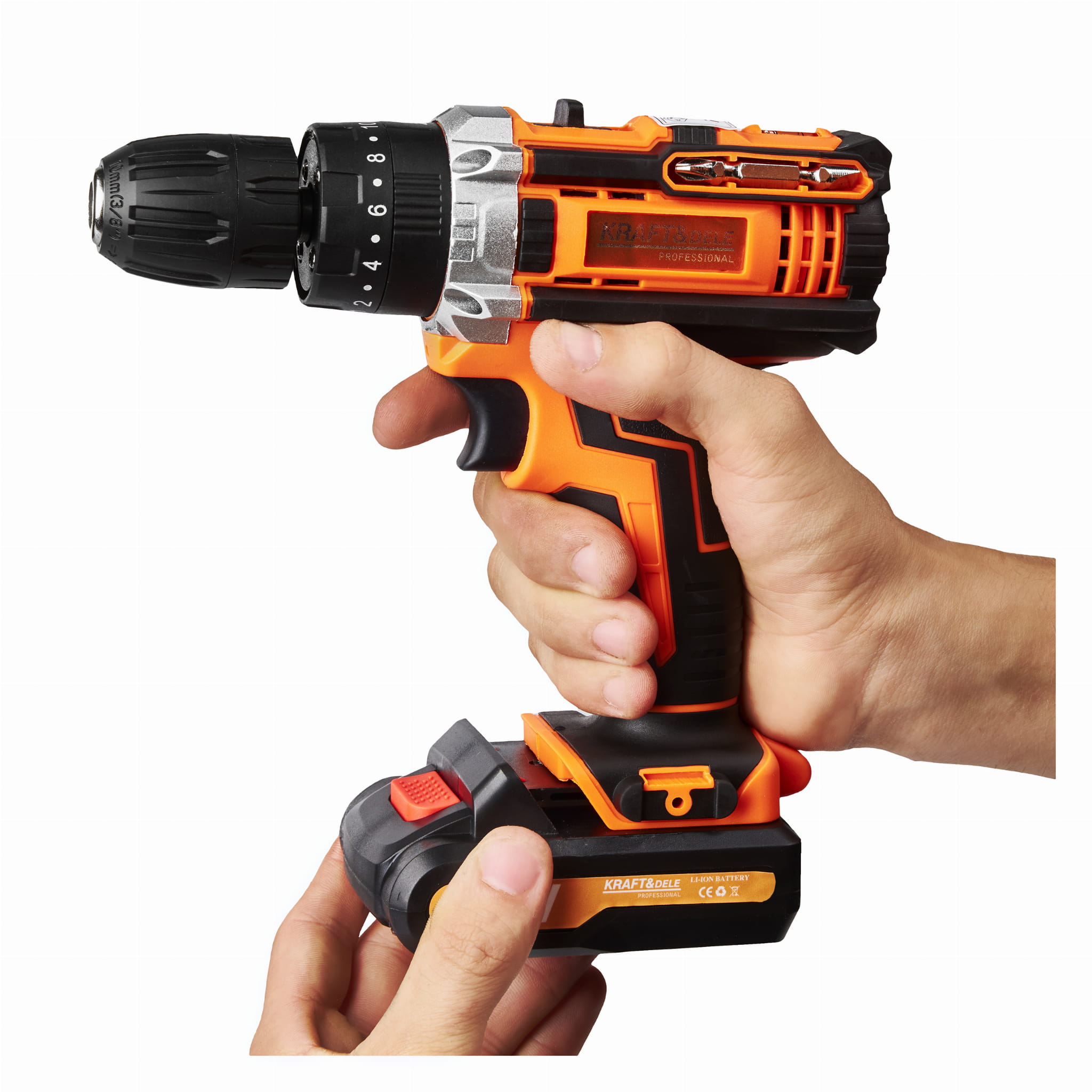 Akumuliatorinis suktuvas gręžtuvas 20V-Li su priedais Kraft & Dele