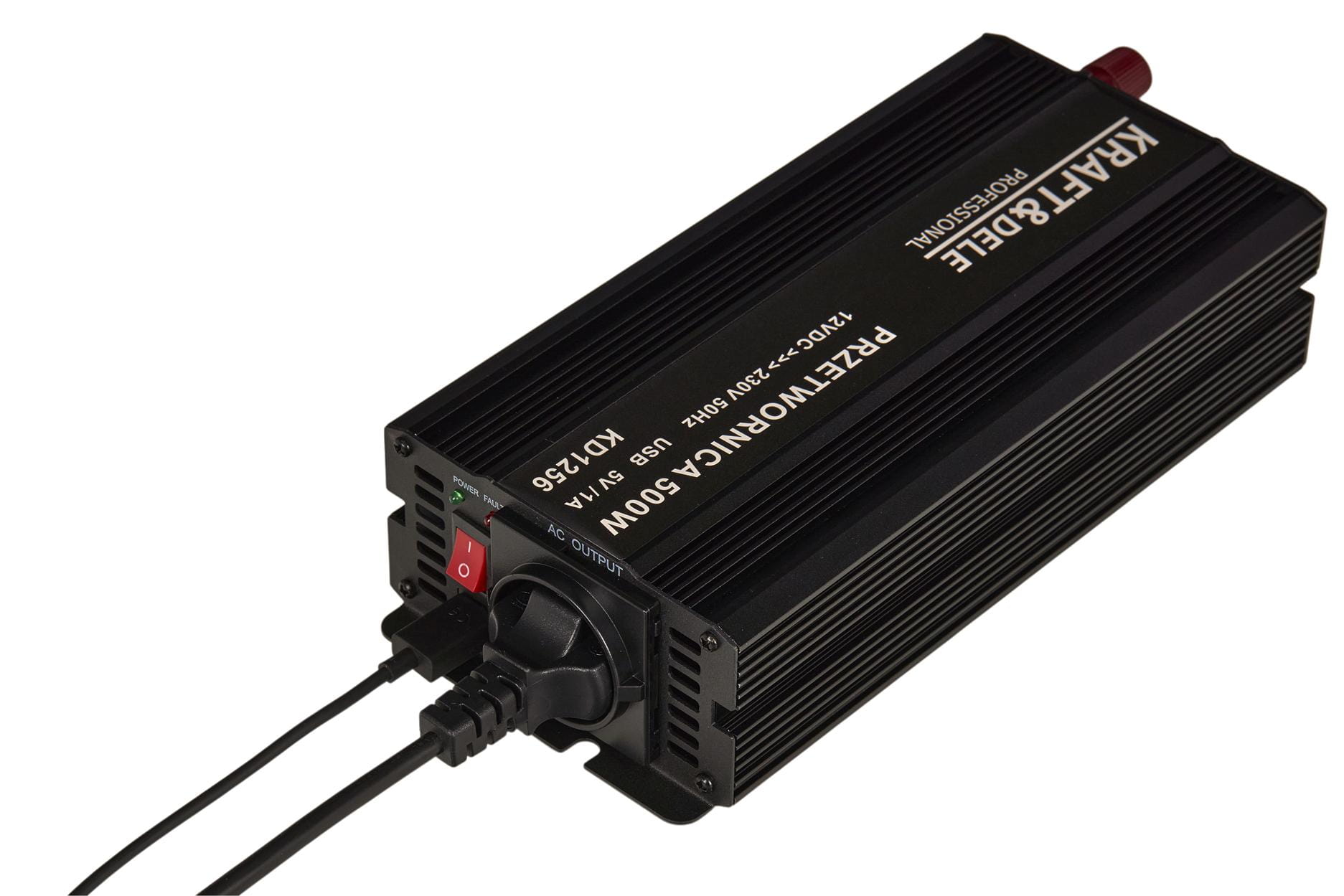 Įtampos keitiklis iš 12 V į 230 V 500/1000 W, mod. KD1256