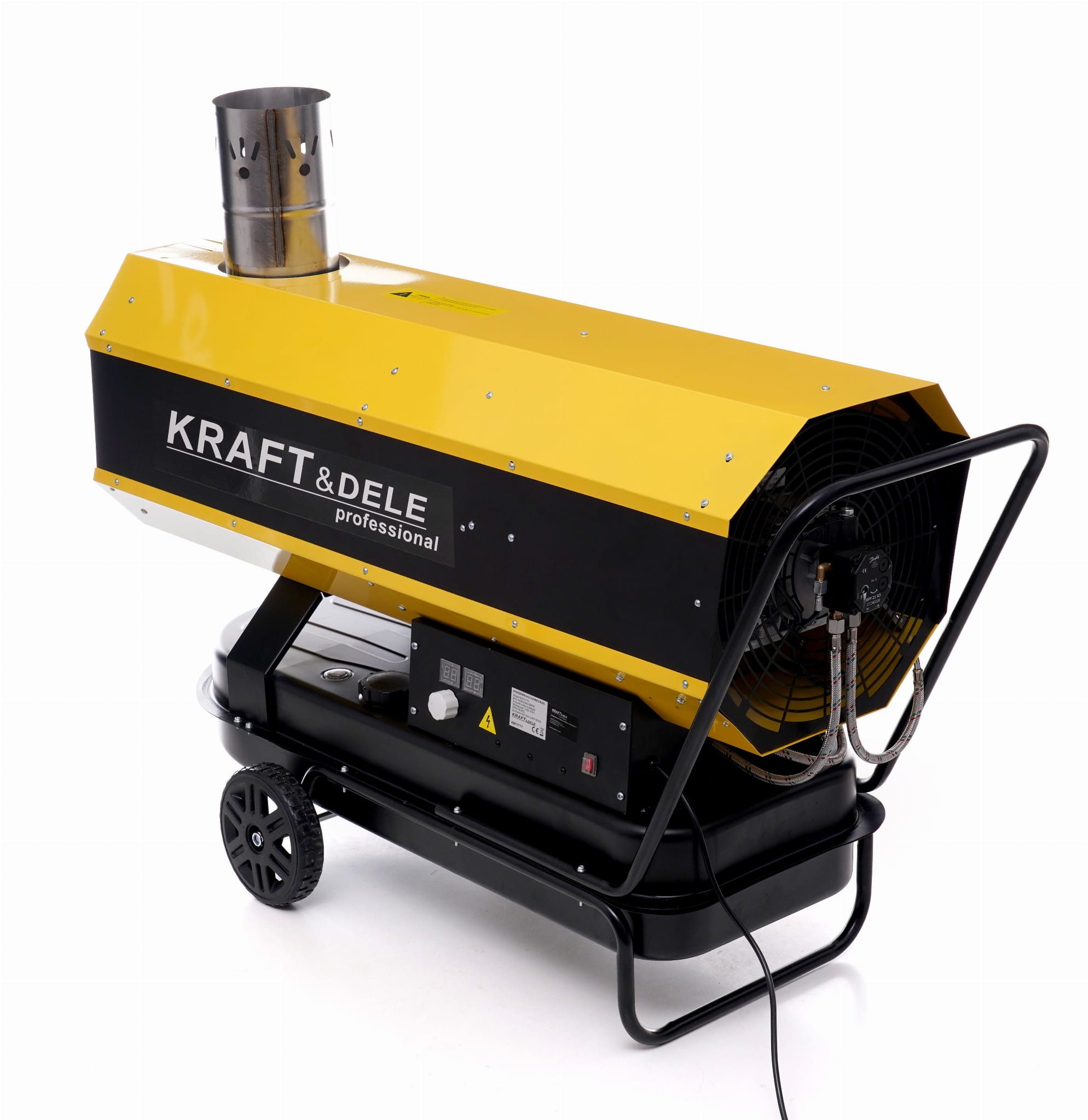 Dyzelinis šildytuvas + termostatas Kraft & Dele KD11717, 65kW, 1100 m3/h, su kaminu