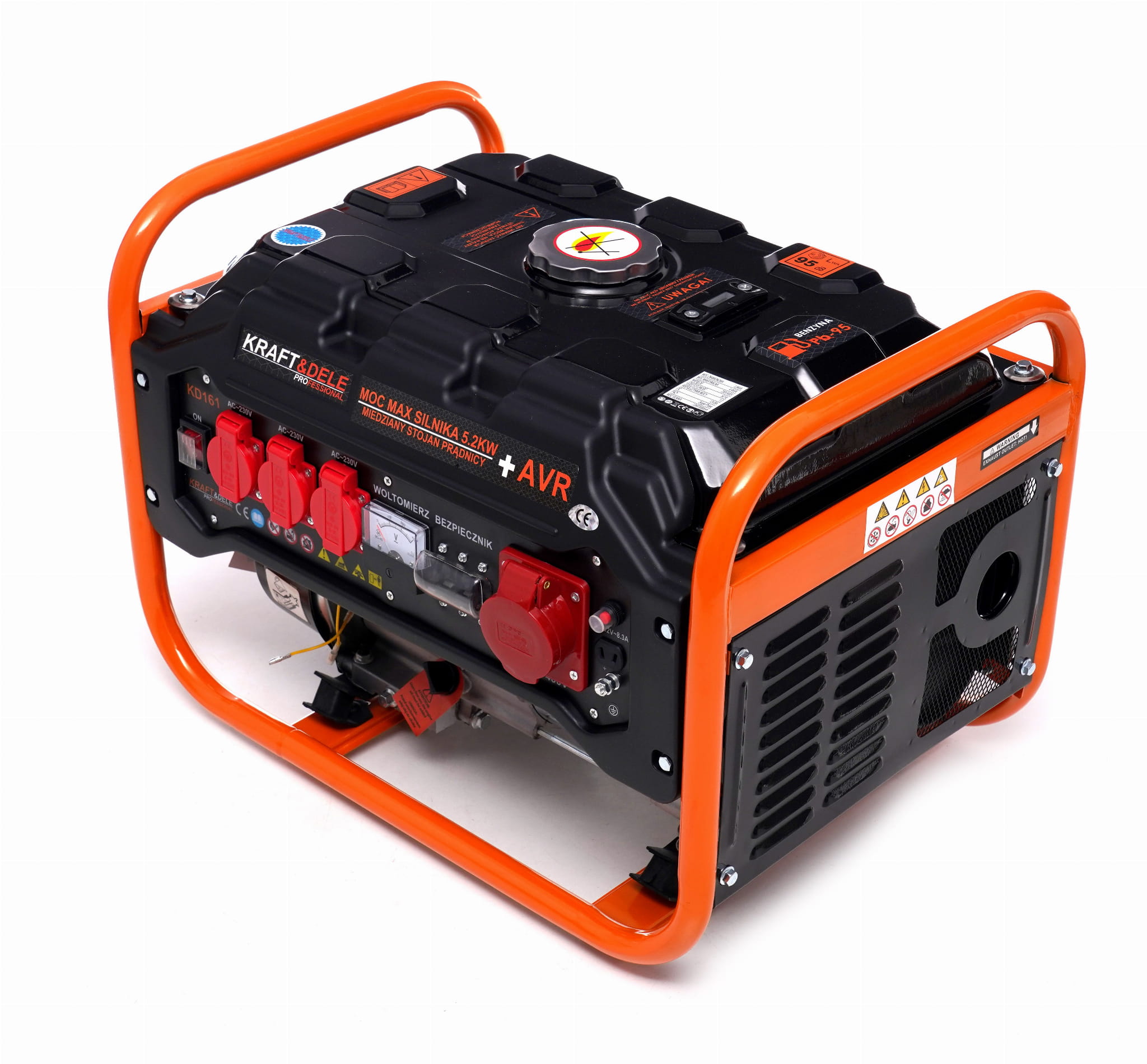 Benzininis trifazis elektros generatorius Kraft & Dele KD161, 3500 W, 12/230 V/380 V