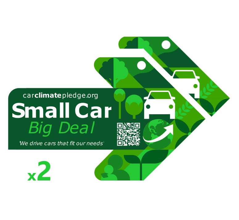 Small Car, Big Deal side window sticker  - Twin pack