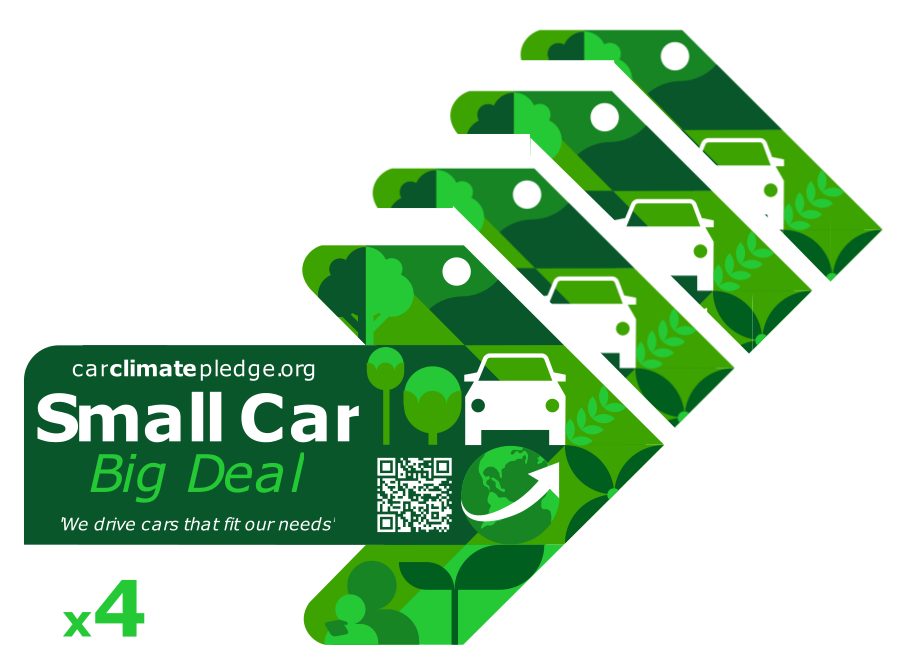 Small Car, Big Deal side window sticker - Pack of Four