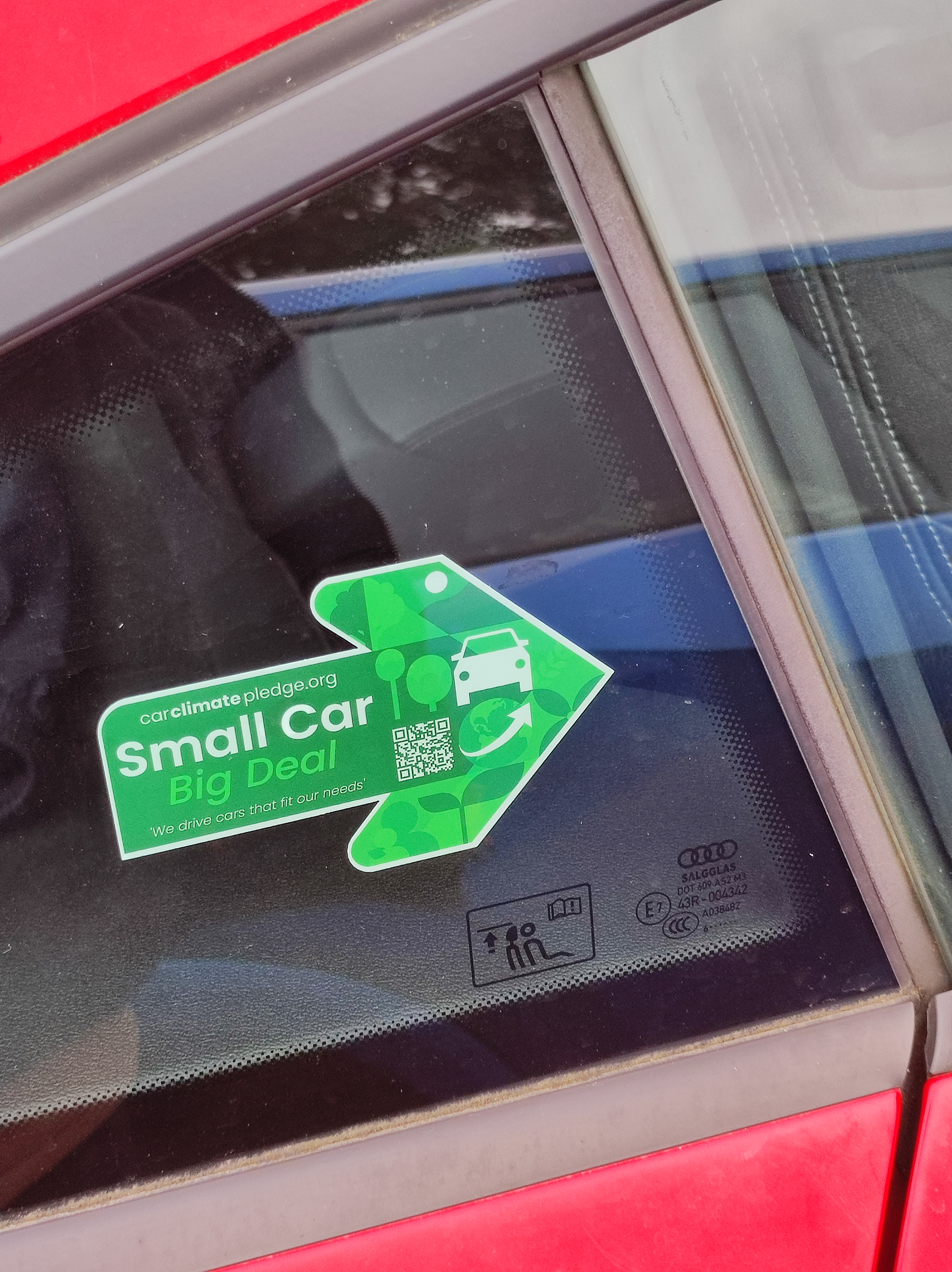 Small Car, Big Deal side window sticker - Pack of Four