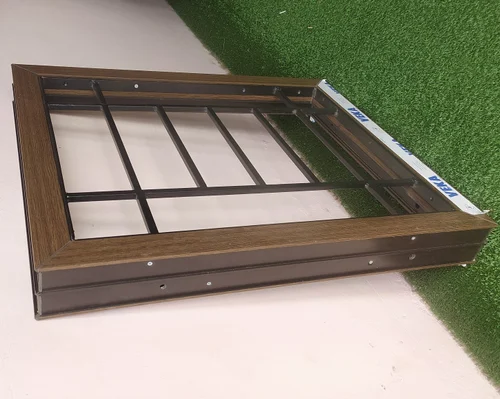 Rustic oak Colour UPVC Grill Fixed Window