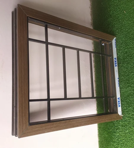 Rustic oak Colour UPVC Grill Fixed Window