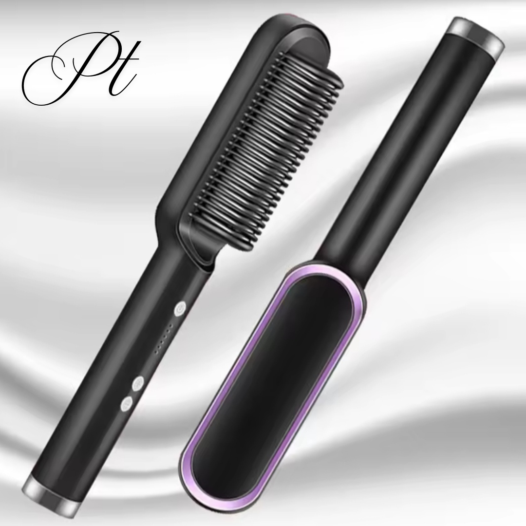 Lisseur à cheveux en céramique avec peigne chauffant 2 en 1 ﻿