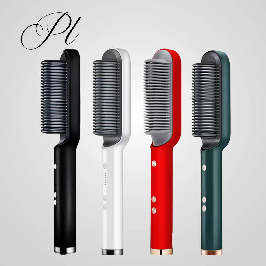 Lisseur à cheveux en céramique avec peigne chauffant 2 en 1 ﻿