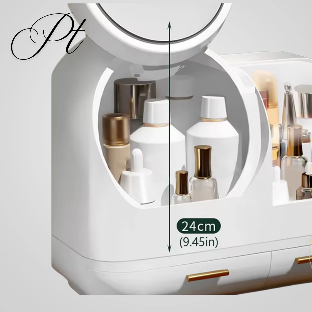 Organisateur de cosmétiques avec ventilateur intégré