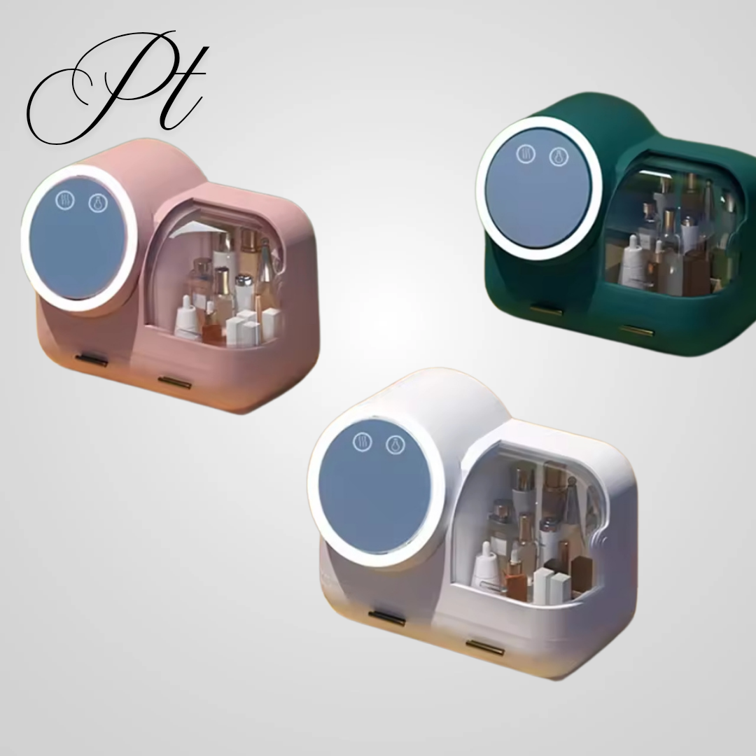 Organisateur de cosmétiques avec ventilateur intégré