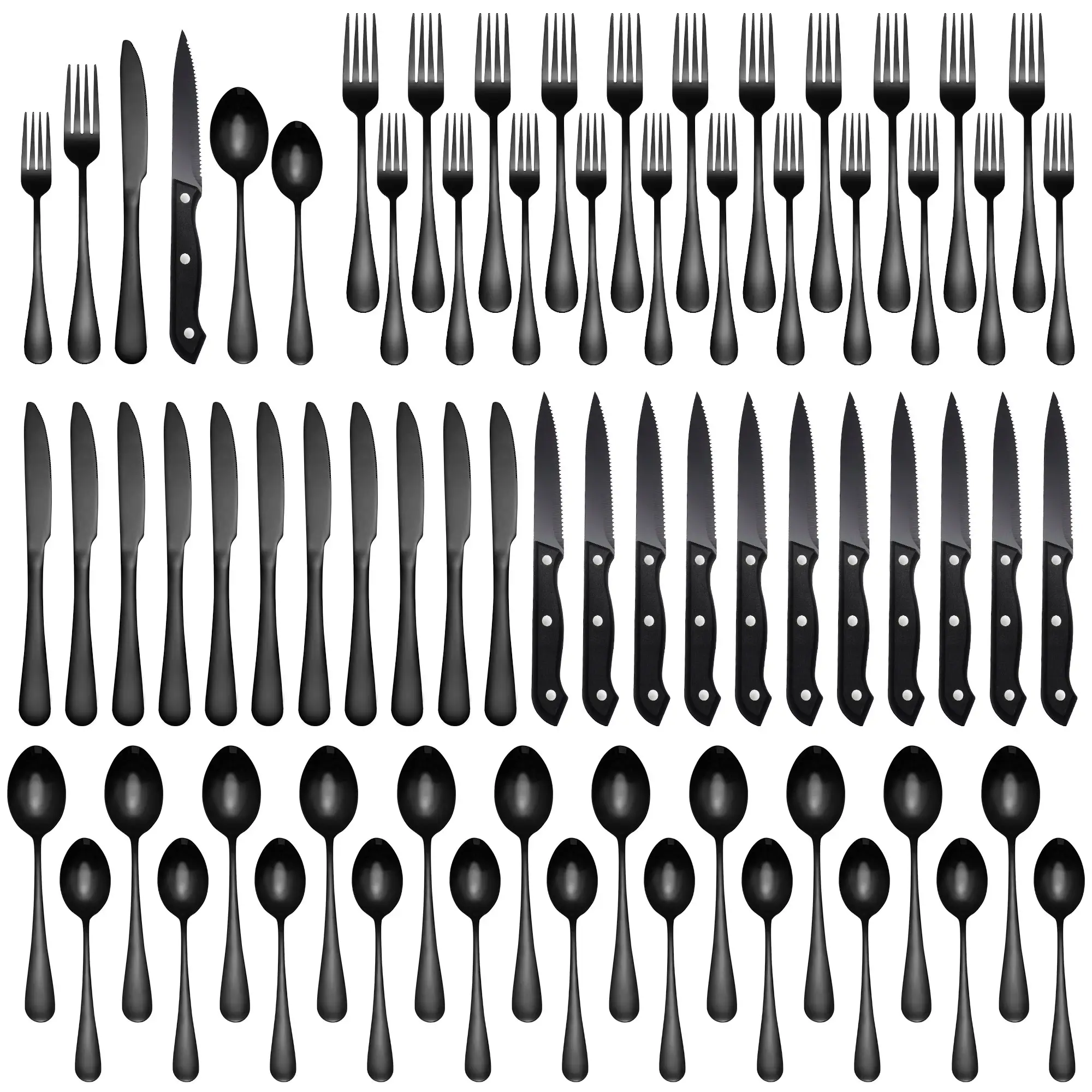 Black Stainless Steel Cutlery Set