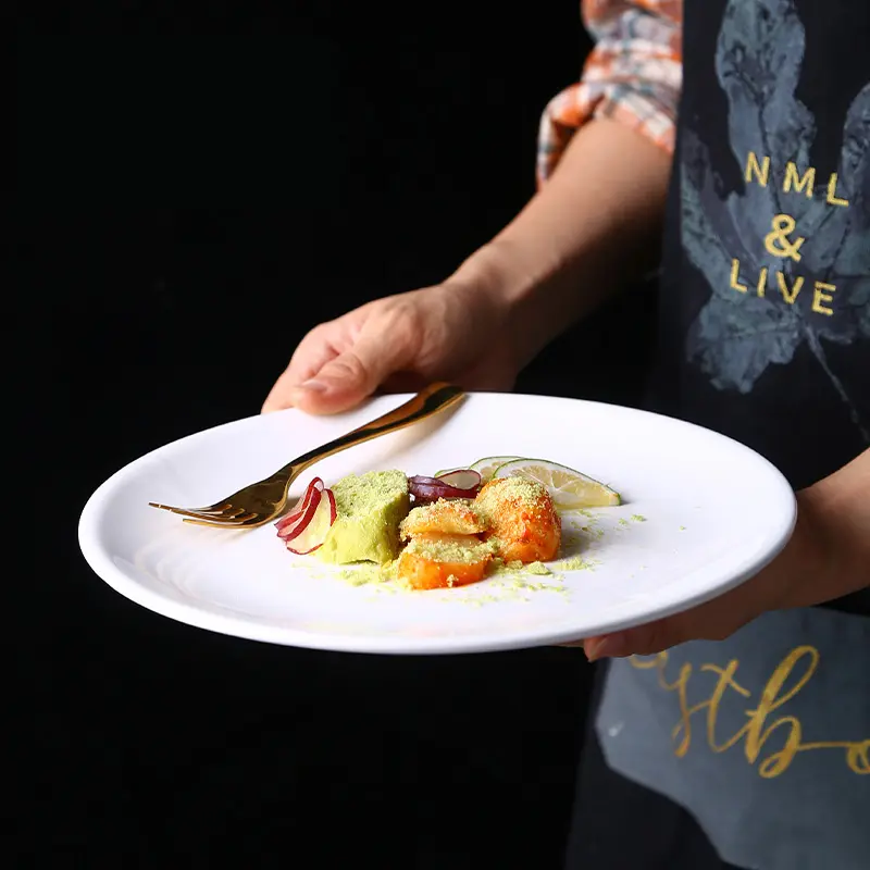 Set of White Ceramic Plates