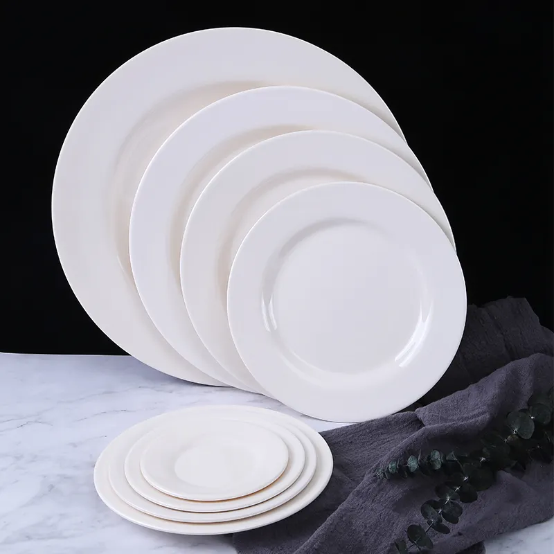 White Ceramic Plates Set