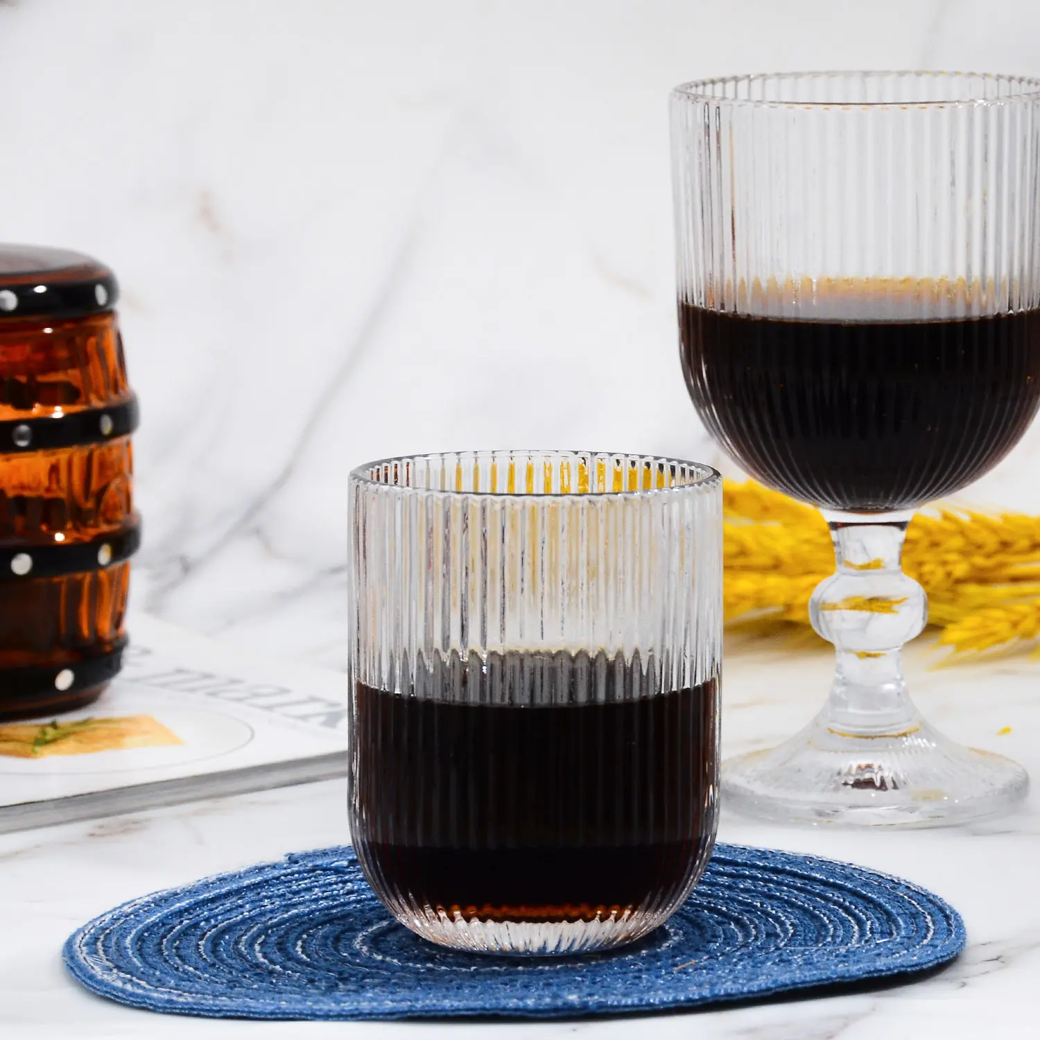 Ribbed Glassware Set