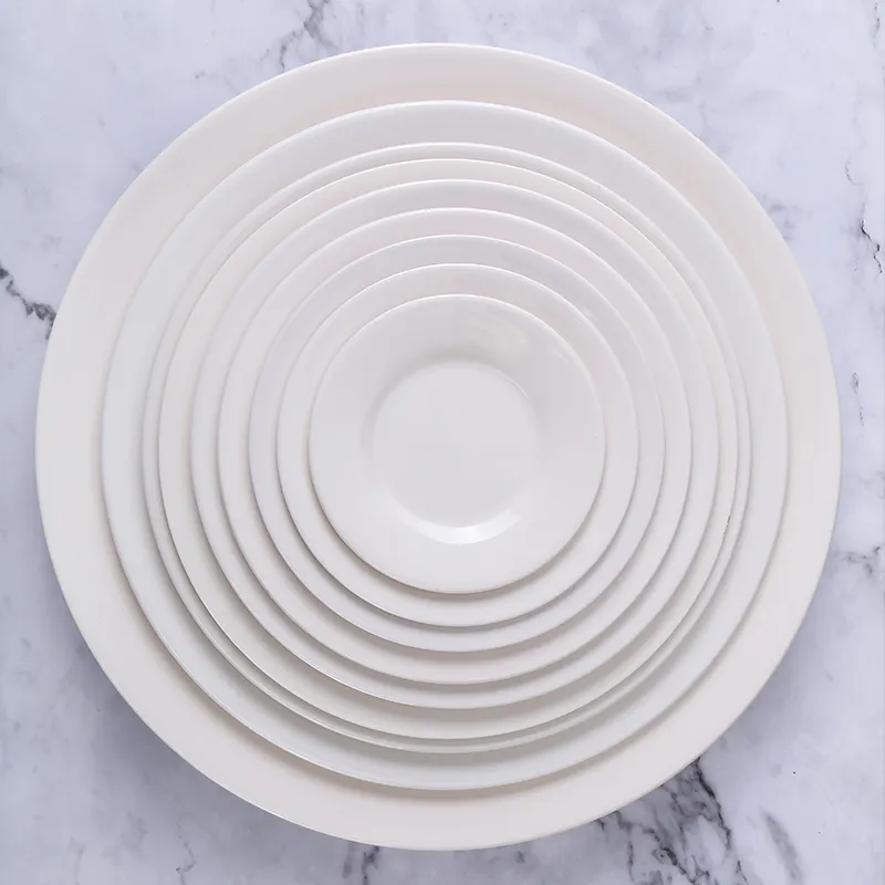 Set of White Ceramic Plates
