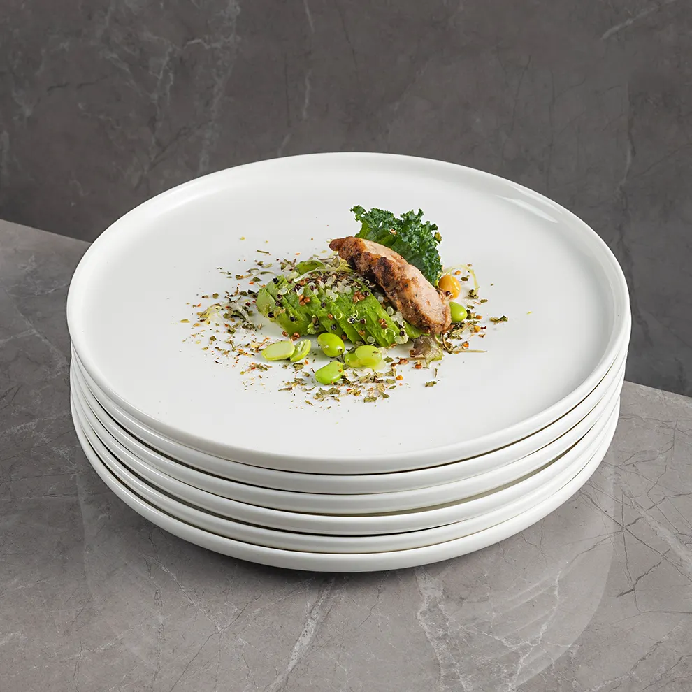 Set of White Ceramic Plates