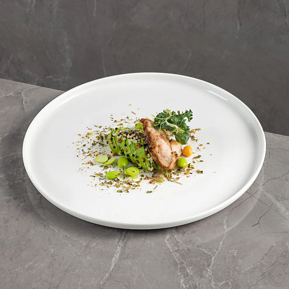 Set of White Ceramic Plates