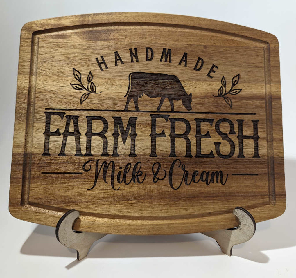 Handmade Farm Fresh Milk & Cream Wooden Sign