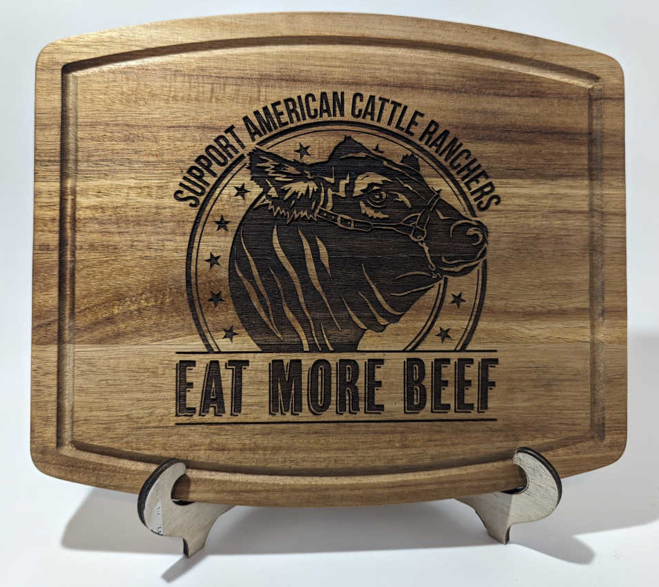 Eat More Beef Wooden Cutting Board v2