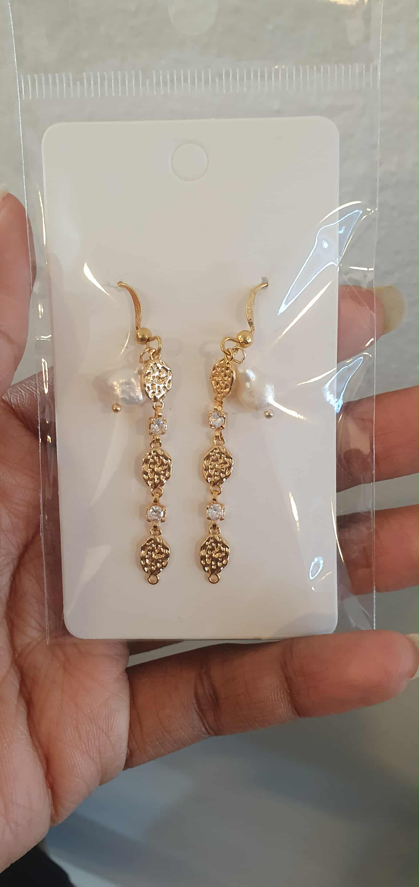 Guldøreringe med perler