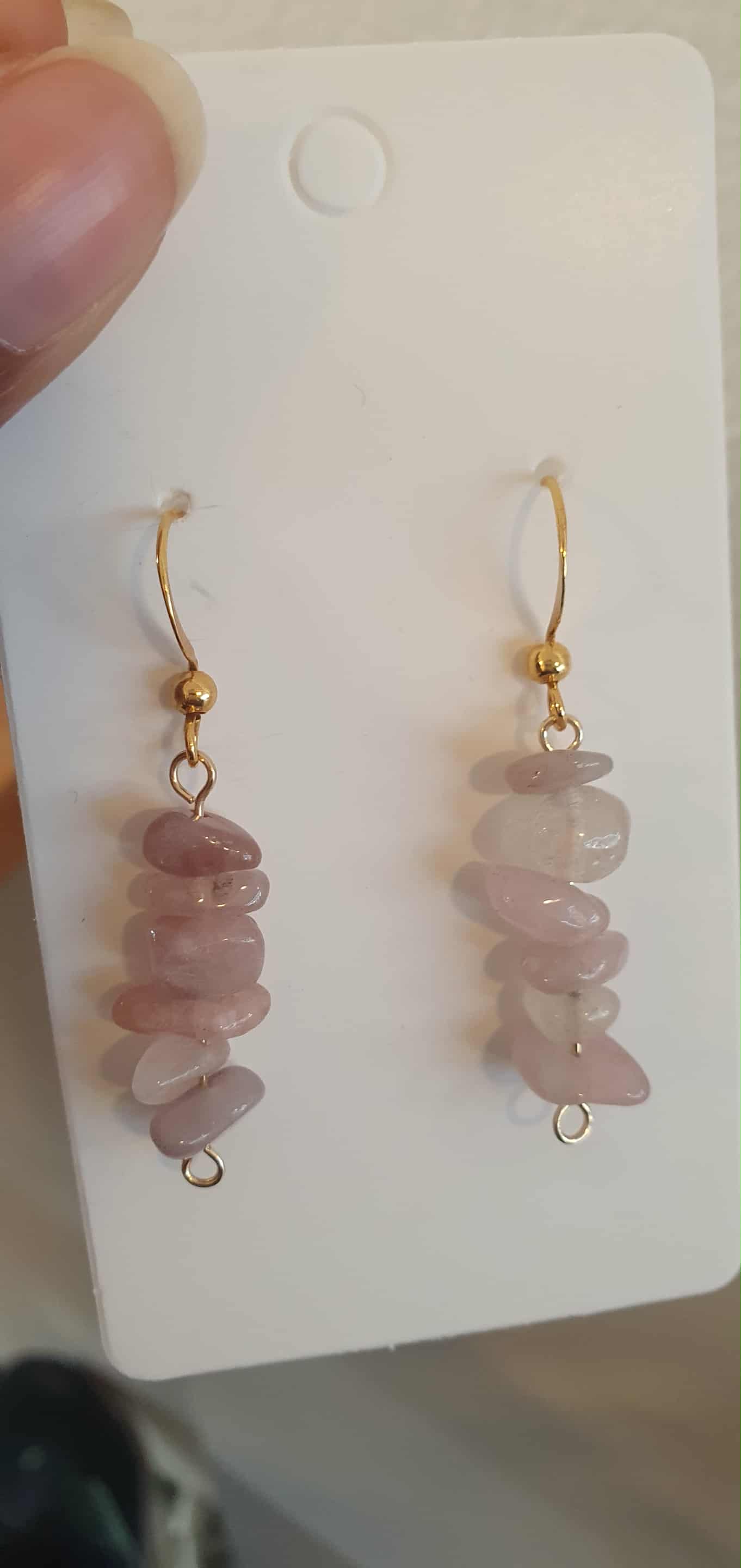 Rosenkvarts øreringe