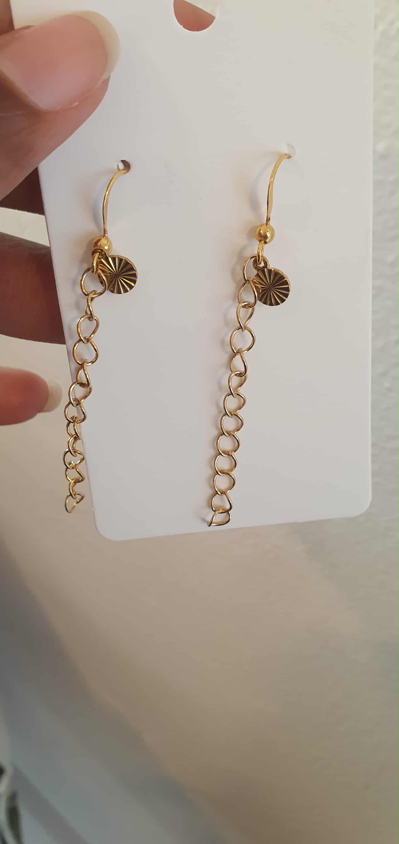 Guldøreringe med kæde