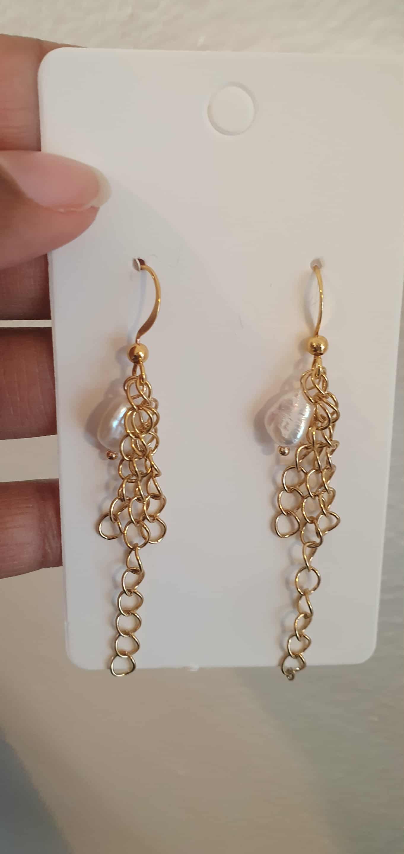 Guldøreringe med perler