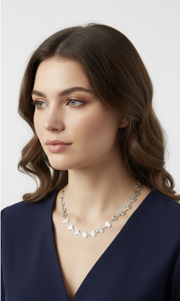 Sølv Hjerte Halskæde