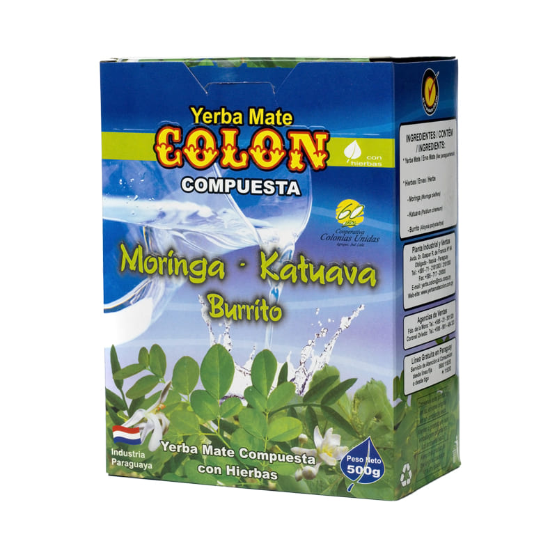 YERBA MATE COLON MORINGA KATUAVA BURRIT
