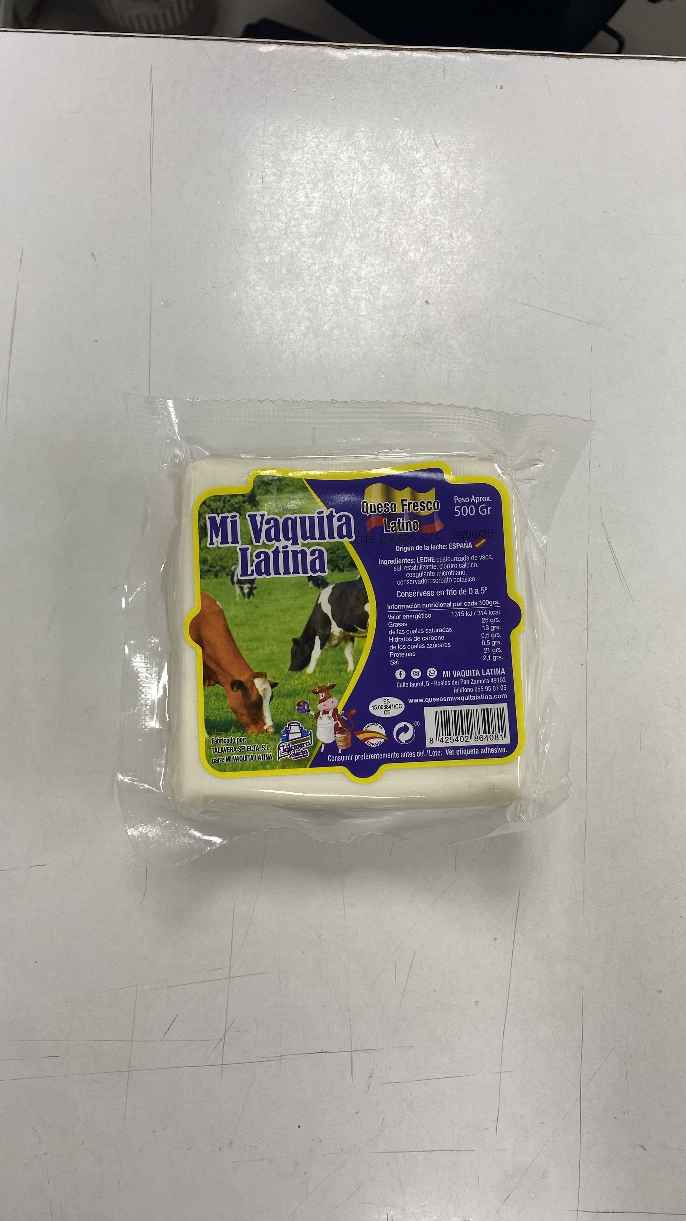 QUESO FRESCO MI VAQUITA LATINA 500g